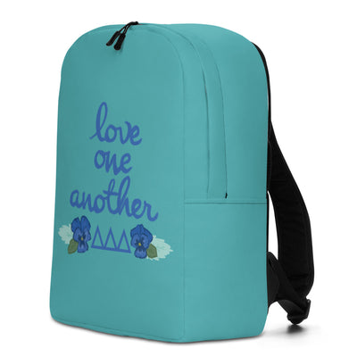 Tri Delta Love One Another Minimalist Turquoise Backpack showing side