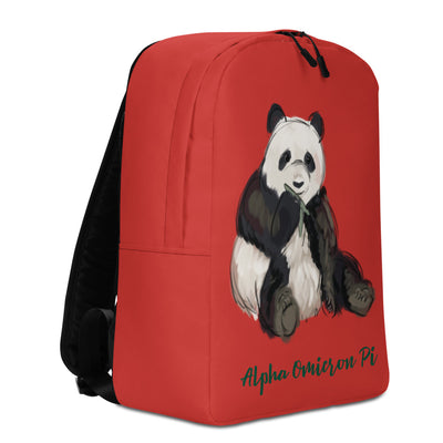 Alpha Omicron Pi Panda Red Backpack showing right side view
