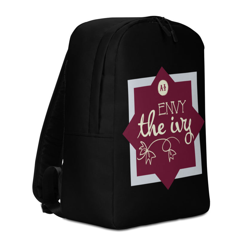 Alpha Phi Envy The Ivy Black Backpack in side view