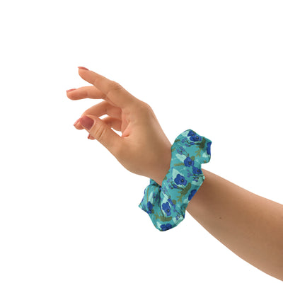 Tri Delta Pansy Floral Print Scrunchie shown on woman's hand