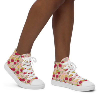 Alpha Chi Omega Sorority High Tops in Hear Pink on woman walking