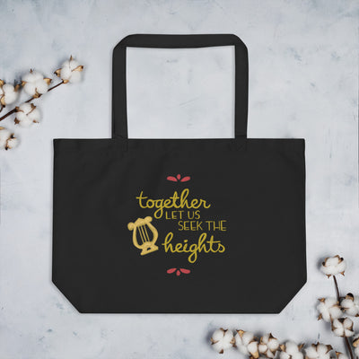 Alpha Chi Omega Sorority Tote Bag in black shown flat