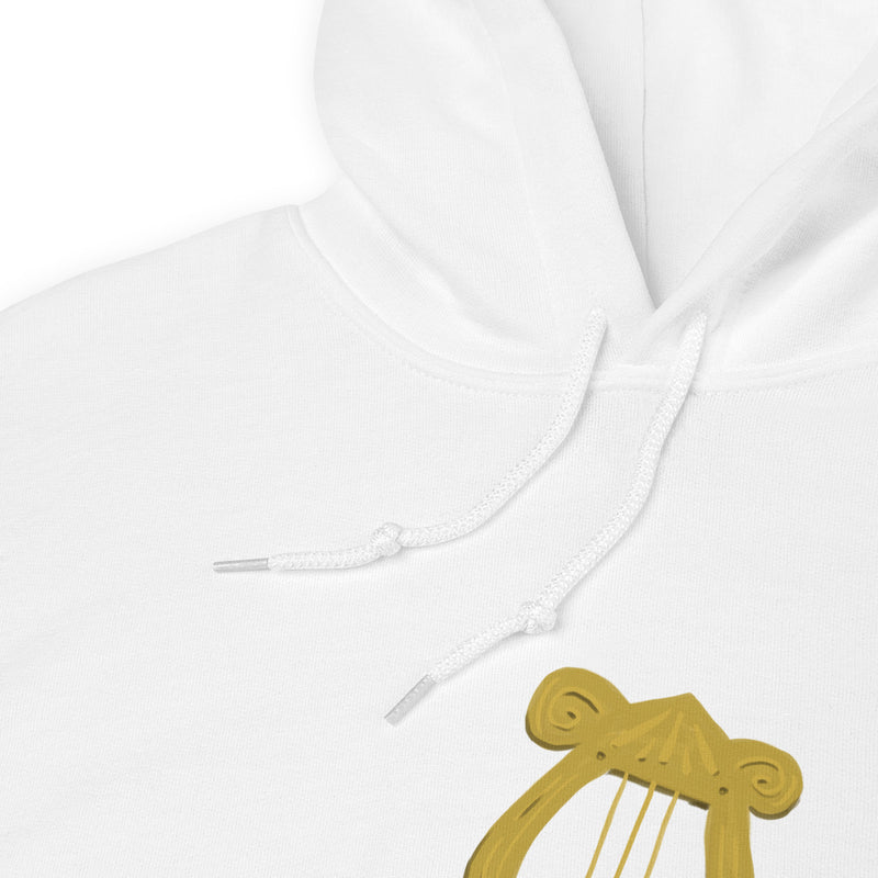 Alpha Chi Real.Strong.Women Hoodie in white showing product detail