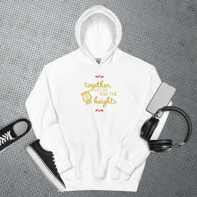 Alpha Chi Omega Sorority  Motto Hoodie in white with props