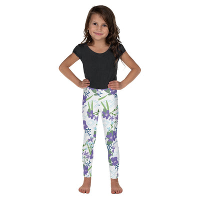 Alpha Delta Pi Sorority Kid's Leggings in white in front view on model