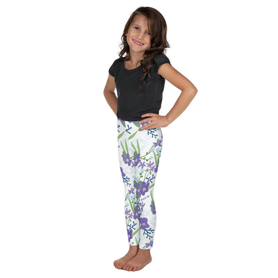 Alpha Delta Pi Sorority Kid's Leggings in White in side view