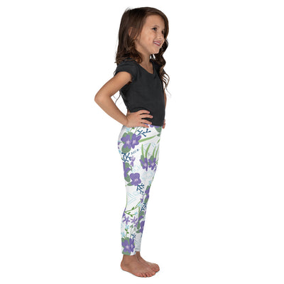 Alpha Delta Pi Sorority Kid's Leggings  in white in side view