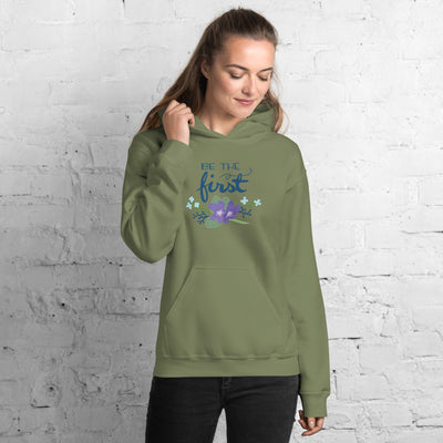 Alpha Delta Pi Be The First Comfy Hoodie in military green