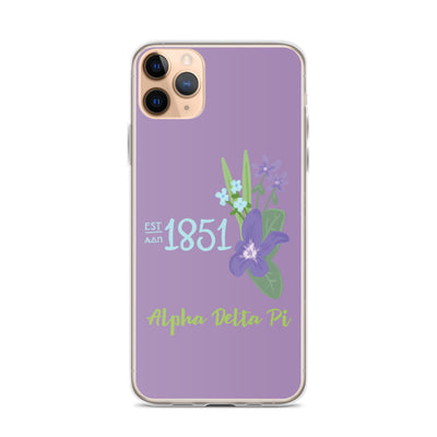 Alpha Delta Pi Sorority iPhone 11 Pro Max Case with 1851 design in woodland violet