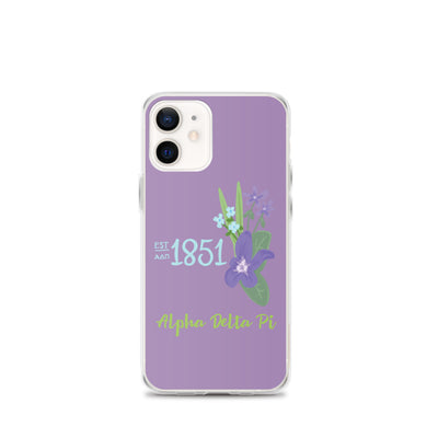 Alpha Delta Pi Sorority iPhone 12 mini Case with 1851 design in woodland violet