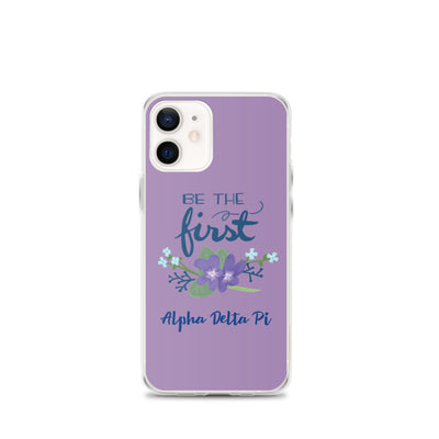 Alpha Delta Pi Sorority iPhone 12 mini Case with Be the First motto design 