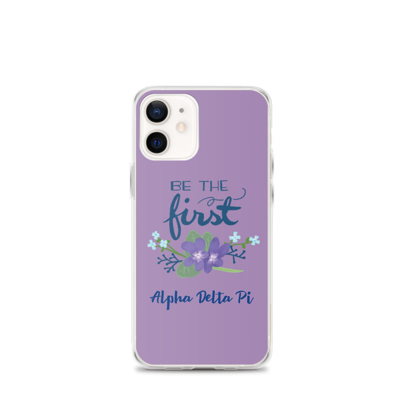 Alpha Delta Pi Sorority iPhone 12 mini Case with Be the First motto design 