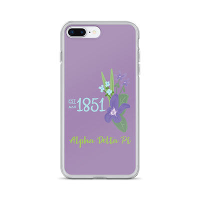 Alpha Delta Pi Sorority iPhone 7 Plus Case with 1851 design in woodland violet