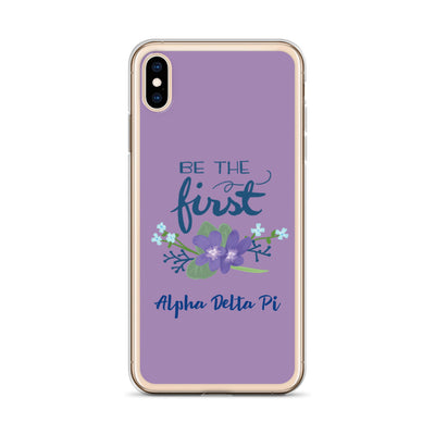 Alpha Delta Pi Sorority iPhone XS Max Case with Be the First motto design 