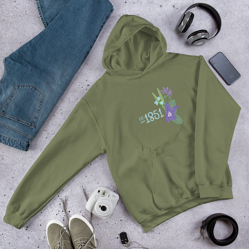 Alpha Delta Pi 1851 Sorority Hoodie in Military Green