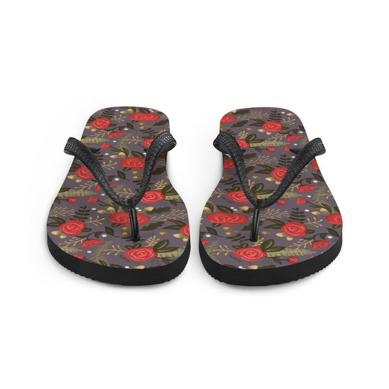 Alpha Gamma Delta Sorority Flip-Flops in gray shown in front view