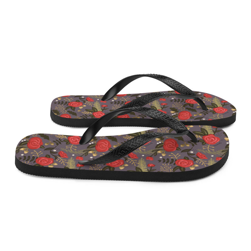 Alpha Gamma Delta Sorority Flip-Flops in Gray shown in side view