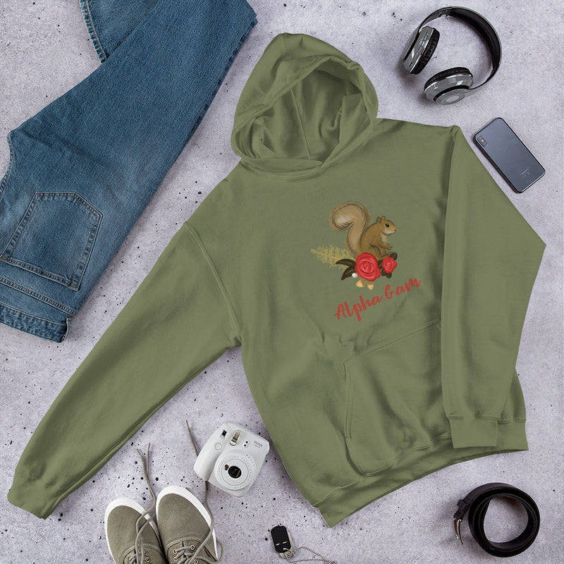 Alpha Gamma Delta Sorority Hoodie in Military Green