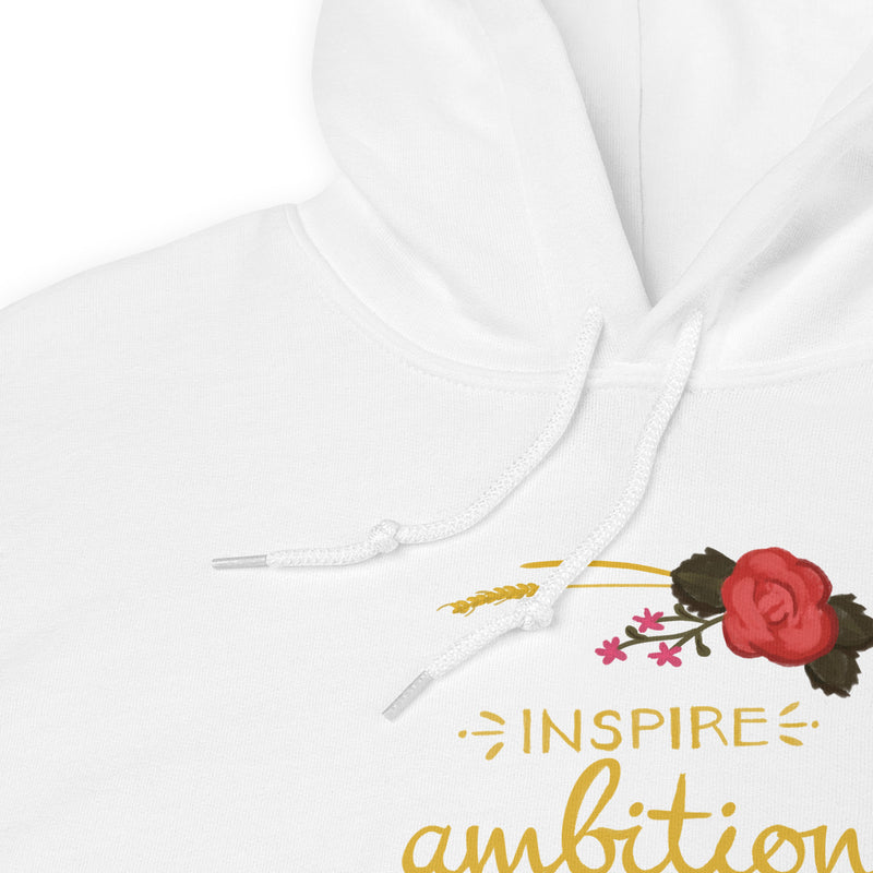 Alpha Omicron Pi Inspire Ambition Comfy Unisex Hoodie showing collar detail