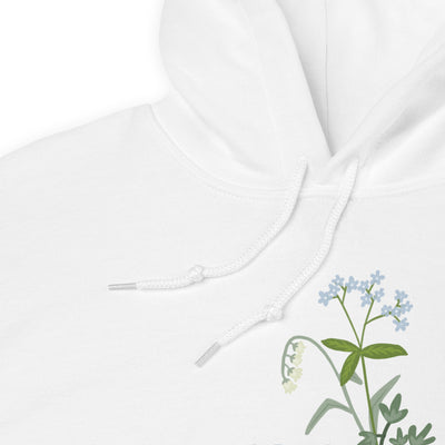 Alpha Phi 1872 Comfy Hoodie in white showing collar detail