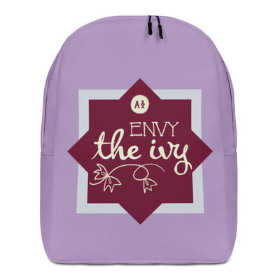 Alpha Phi Sorority Backpack in purple with Envy the Ivy design on front