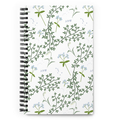 Alpha Phi Sorority Notebook in white floral print with A Phi letters in full view