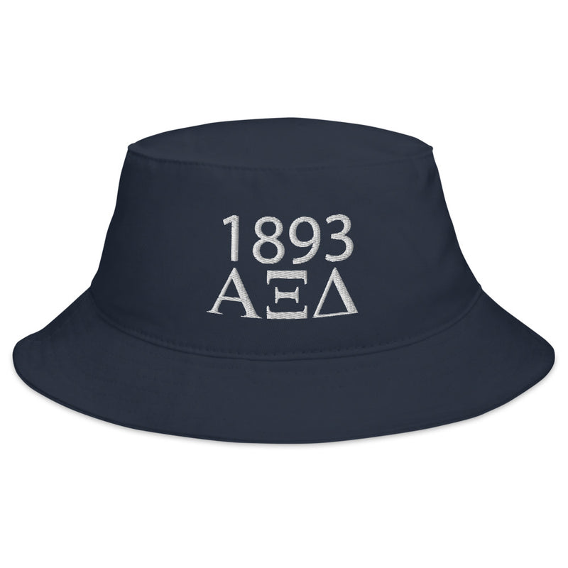 Alpha Xi Delta 1893 Founding Date Bucket Hat shown in full view