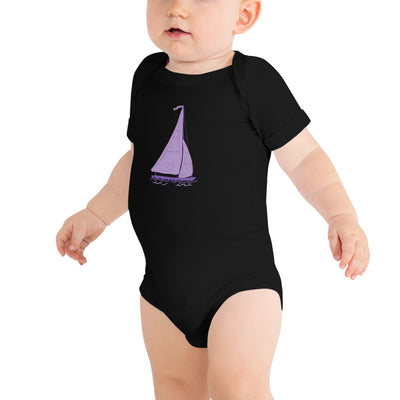 Tri Sigma Sailboat Mascot Baby Onesie in black