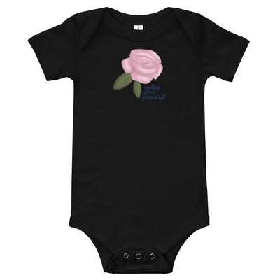 Alpha Xi Delta Realize Your Potential Baby Onesie in black