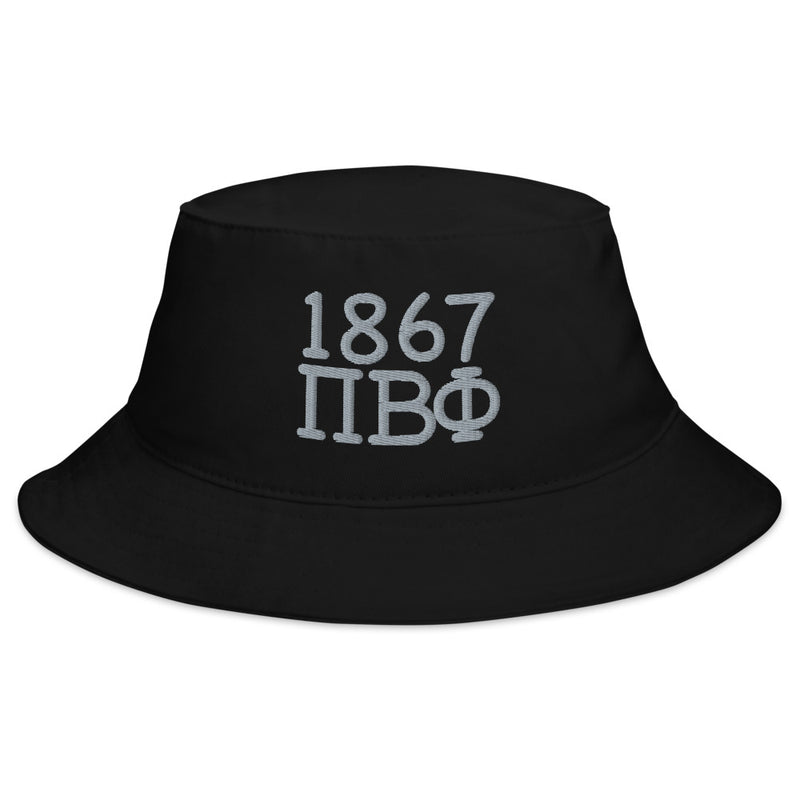 Pi Beta Phi 1867 Founding Date Bucket Hat in black