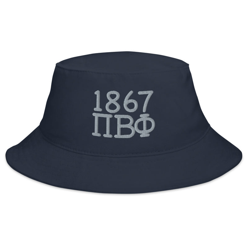 Pi Beta Phi 1867 Founding Date Bucket Hat in Navy blue