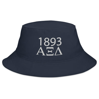 Alpha Xi Delta 1893 Founding Date Bucket Hat shown in full view