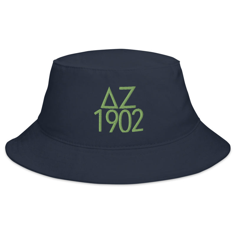 Front of Delta Zeta 1902 Founding Date Bucket Hat