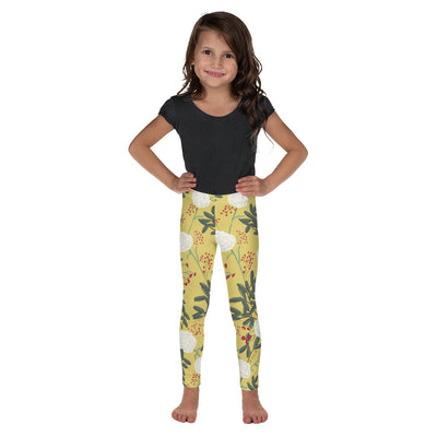 Chi Omega Carnation Floral Print kid's leggings in front view on model