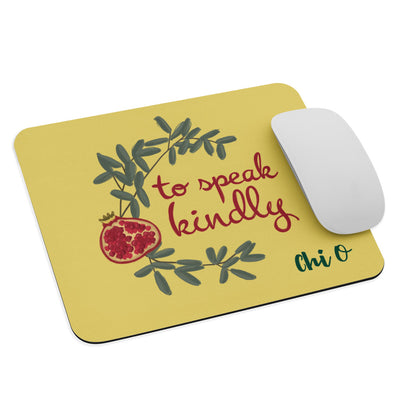 Chi Omega Sorority Mouse Pad shown with mouse