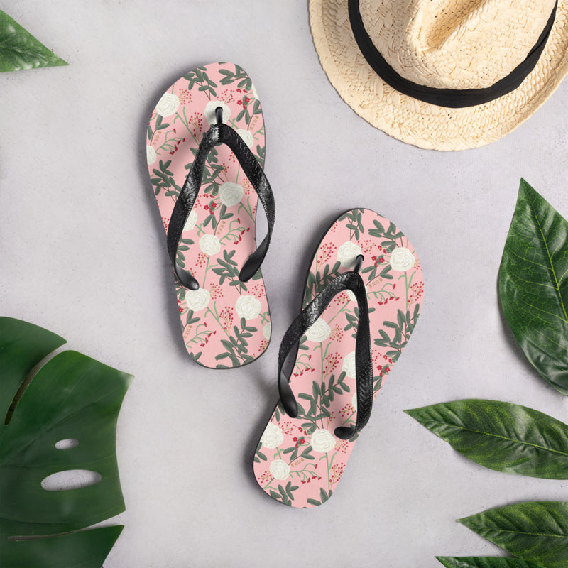 Chi Omega Sorority Flip-Flops in Pink showing lifestyle view