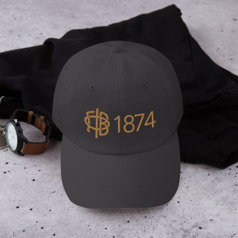 Gamma Phi Beta 1874 and Logo Dad Hat in dark gray