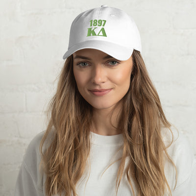 Kappa Delta 1897 Founding Year Baseball Cap in white