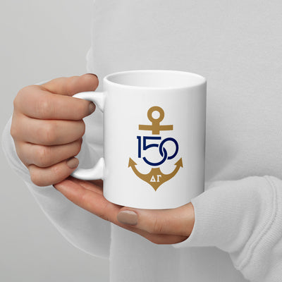 Dee Gee 150th Anniversary Design Navy Bronze Mug in 11 oz size