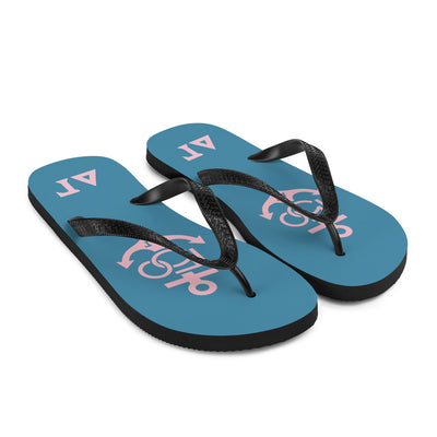 Delta Gamma Pink and Blue 150th Anniv. Flip-Flops Side view