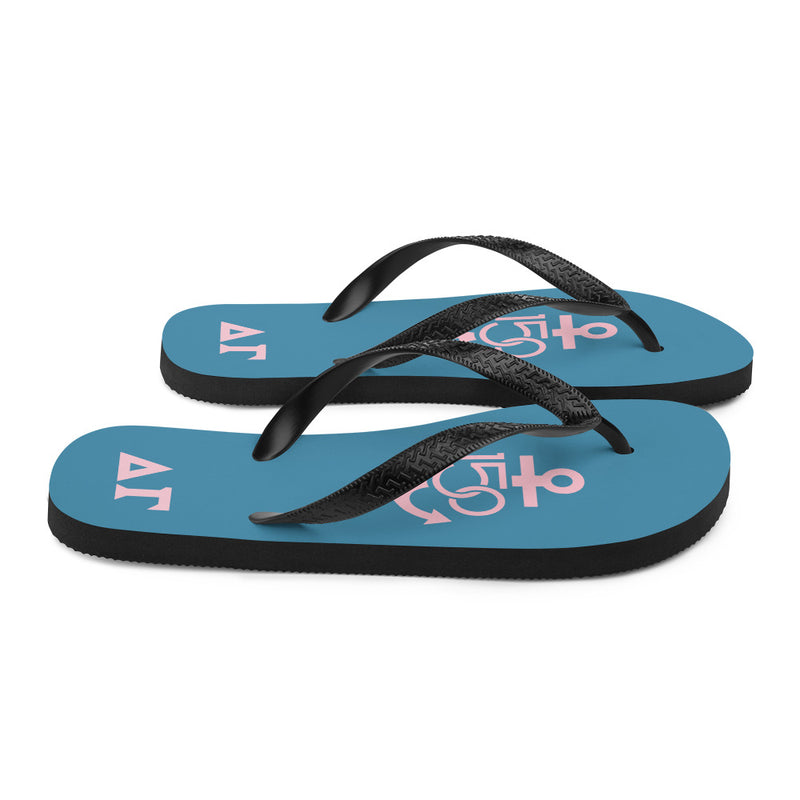 Delta Gamma Pink and Blue 150th Anniv. Flip-Flops right side view