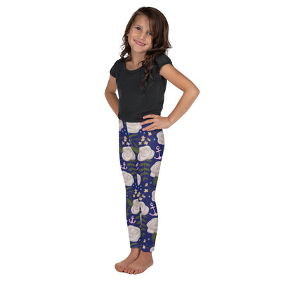 Delta Gamma Sorority Kid's Leggings showing side view on model