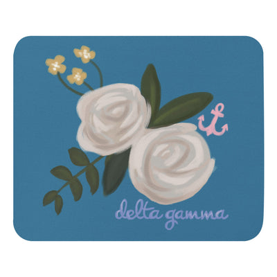 Delta Gamma Rose and Anchor Mouse Pad shown in full view