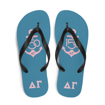 Delta Gamma Sorority Flip-Flops in top view