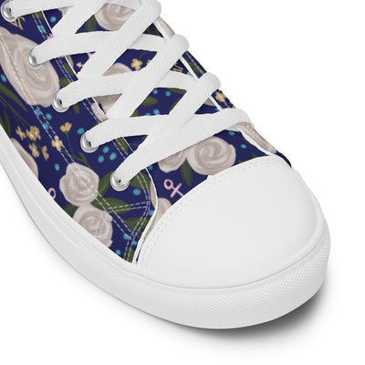 Delta Gamma Sorority High Tops in Navy Blue in detail view