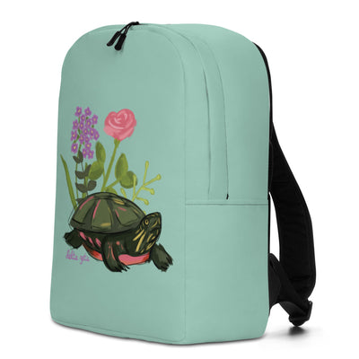 Delta Zeta Sorority Backpack shown in side view with turtle mascot design