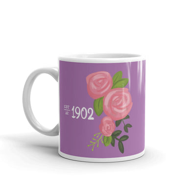 Delta Zeta Sorority Mug in 1902 design with handle on left