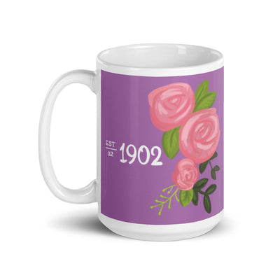 Delta Zeta Sorority Mug in 15 oz size with handle on left