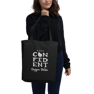 Kappa Delta KD Confident Eco Tote Bag in black on model