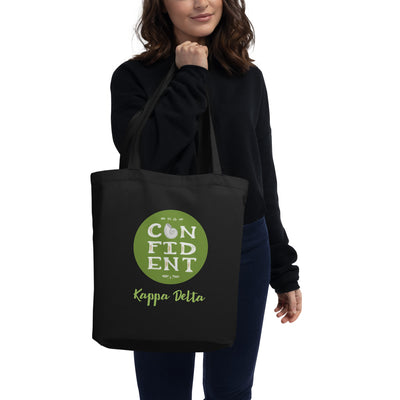 Kappa Delta KD Confident Eco Tote Bag in black on model